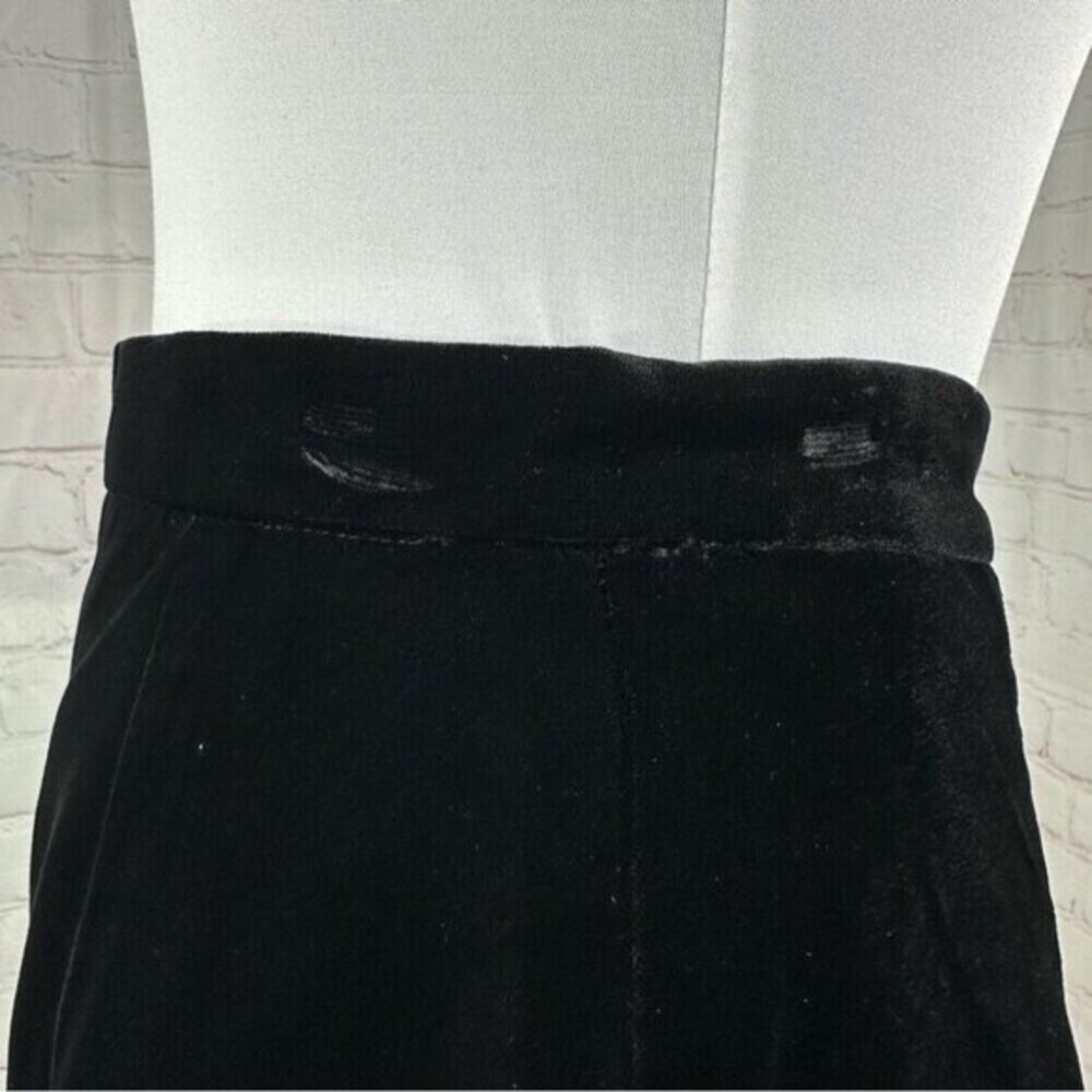 Valentino Studio‎ Black Velvet Pencil Skirt Vintage Made in Italy W27 Hemmed - Picture 10 of 14
